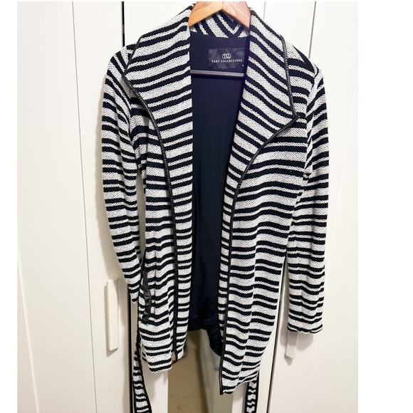 Tart Collections Black White Striped Belted Cardigan Women’s XS - Picture 4 of 13